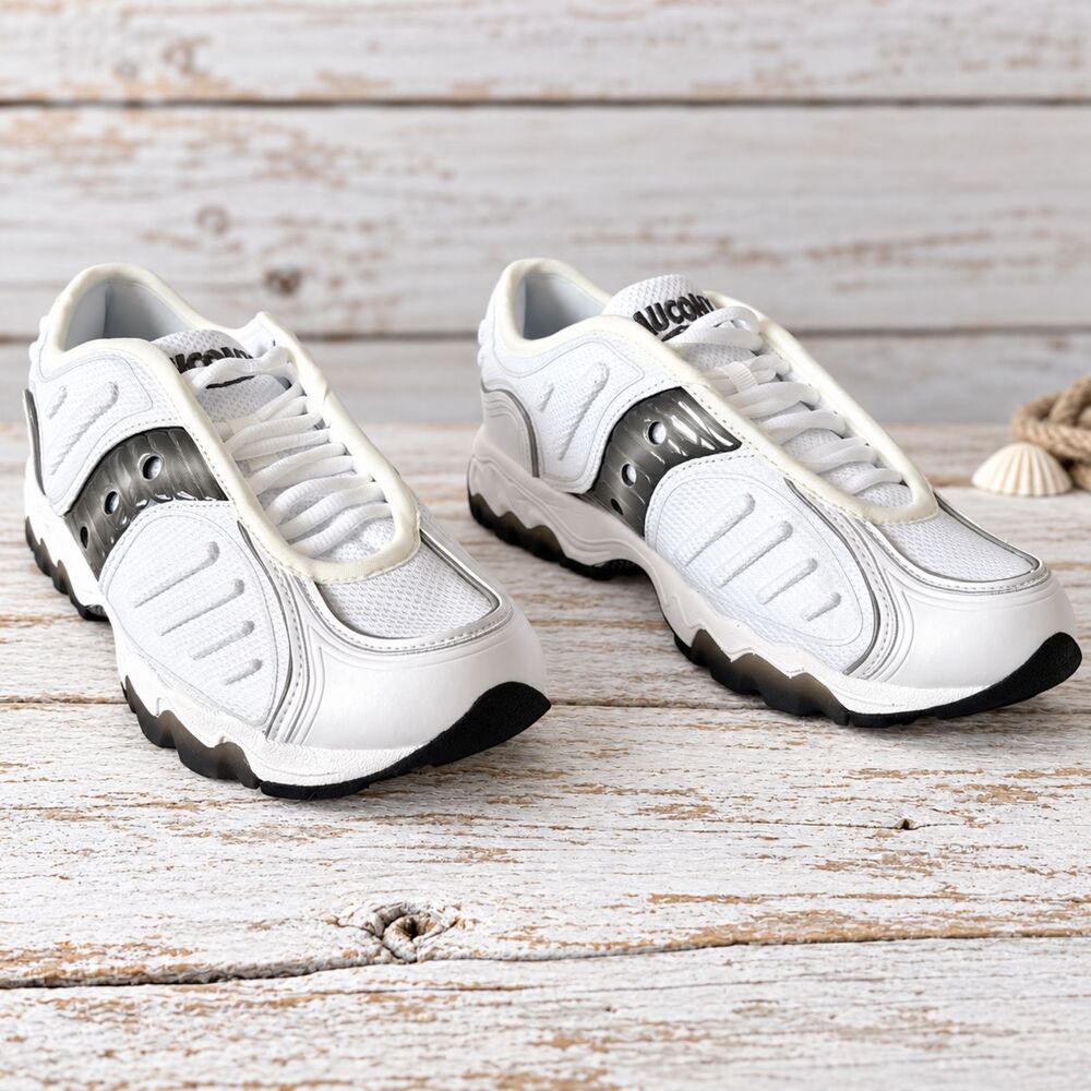 NIB Saucony Matrix OG White Metallic Sneakers Men’s 8 Women’s 9.5 DESCRIPT#1311